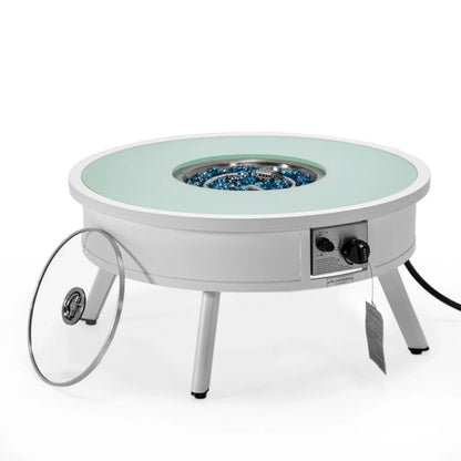 Walbrooke Outdoor Patio Round Fire Pit and Tank Holder - Elax Furniture