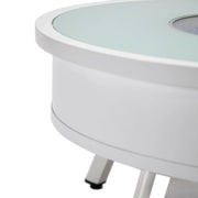 Walbrooke Modern Outdoor Round Fire Pit Table with Powder-Coated Aliuminum Frame - Elax Furniture