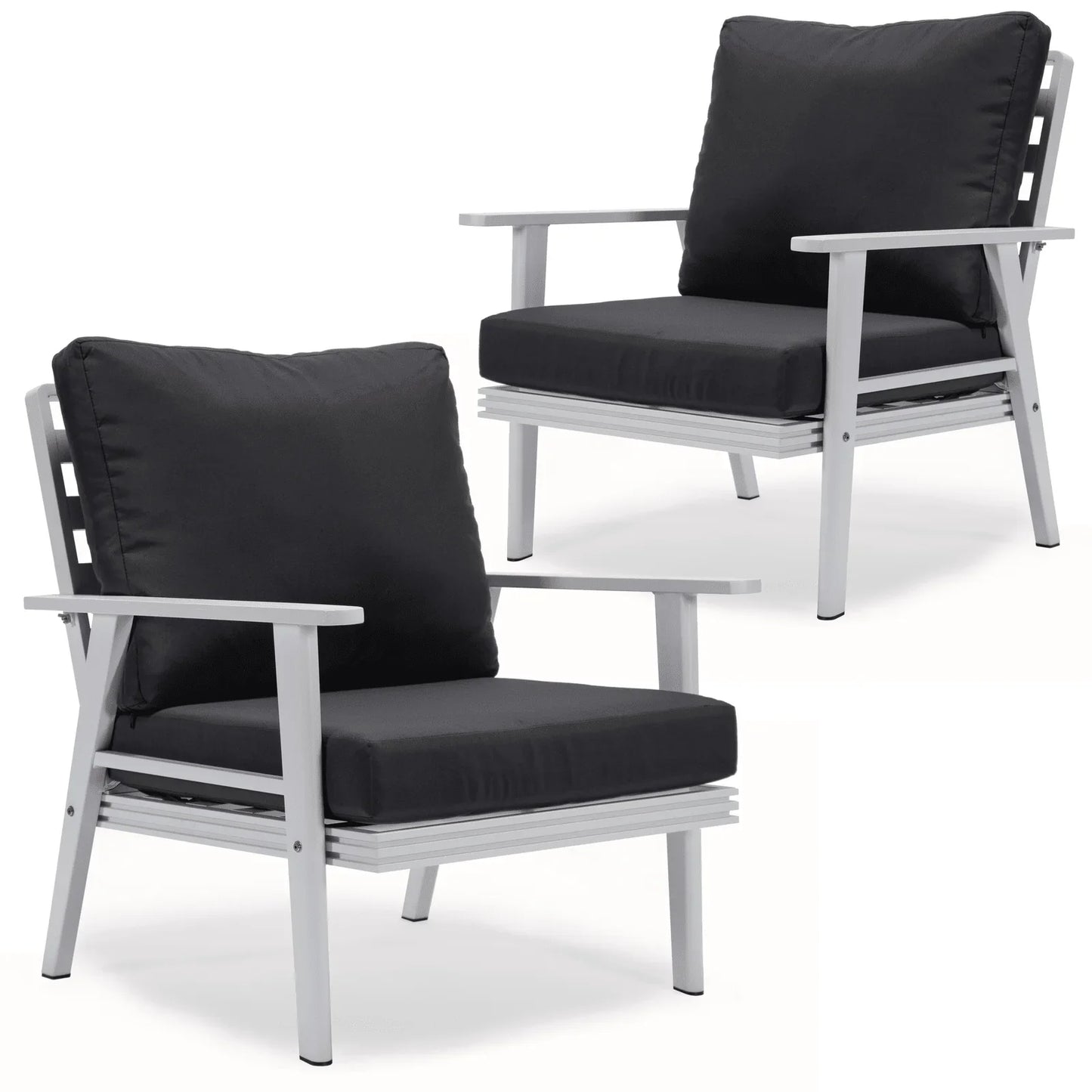 Walbrooke Modern White Patio Arm Chair, Set of 2 - Elax Furniture