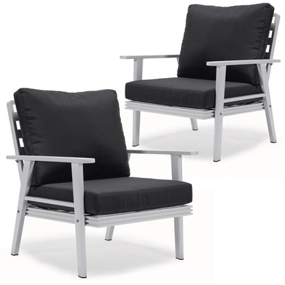 Walbrooke Modern White Patio Arm Chair, Set of 2 - Elax Furniture