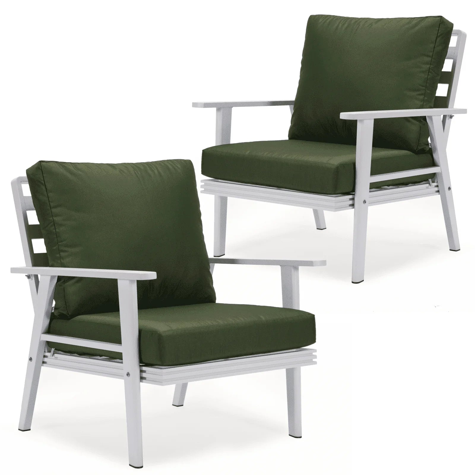 Walbrooke Modern White Patio Arm Chair, Set of 2 - Elax Furniture