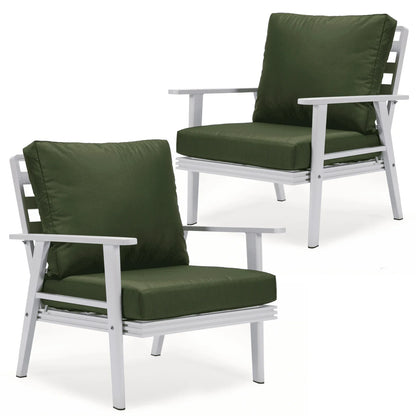Walbrooke Modern White Patio Arm Chair, Set of 2 - Elax Furniture