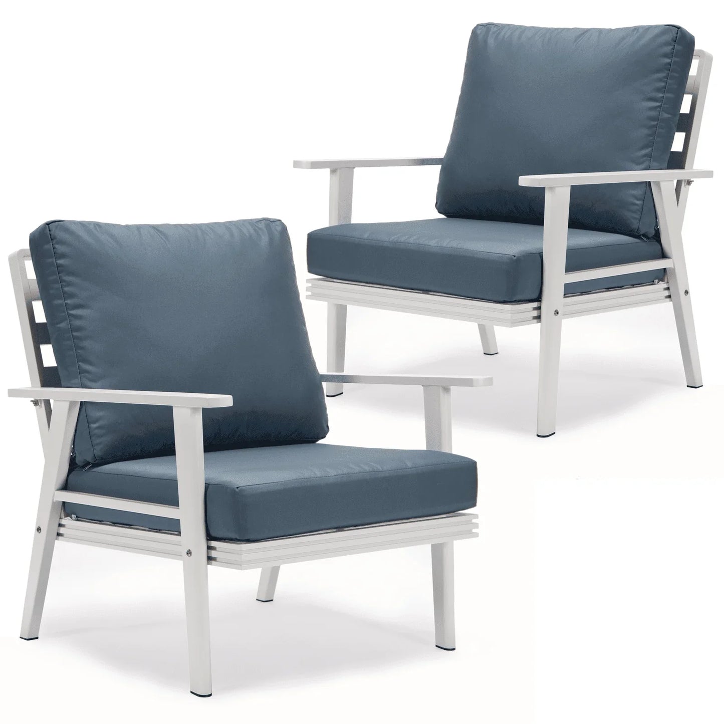Walbrooke Modern White Patio Arm Chair, Set of 2 - Elax Furniture