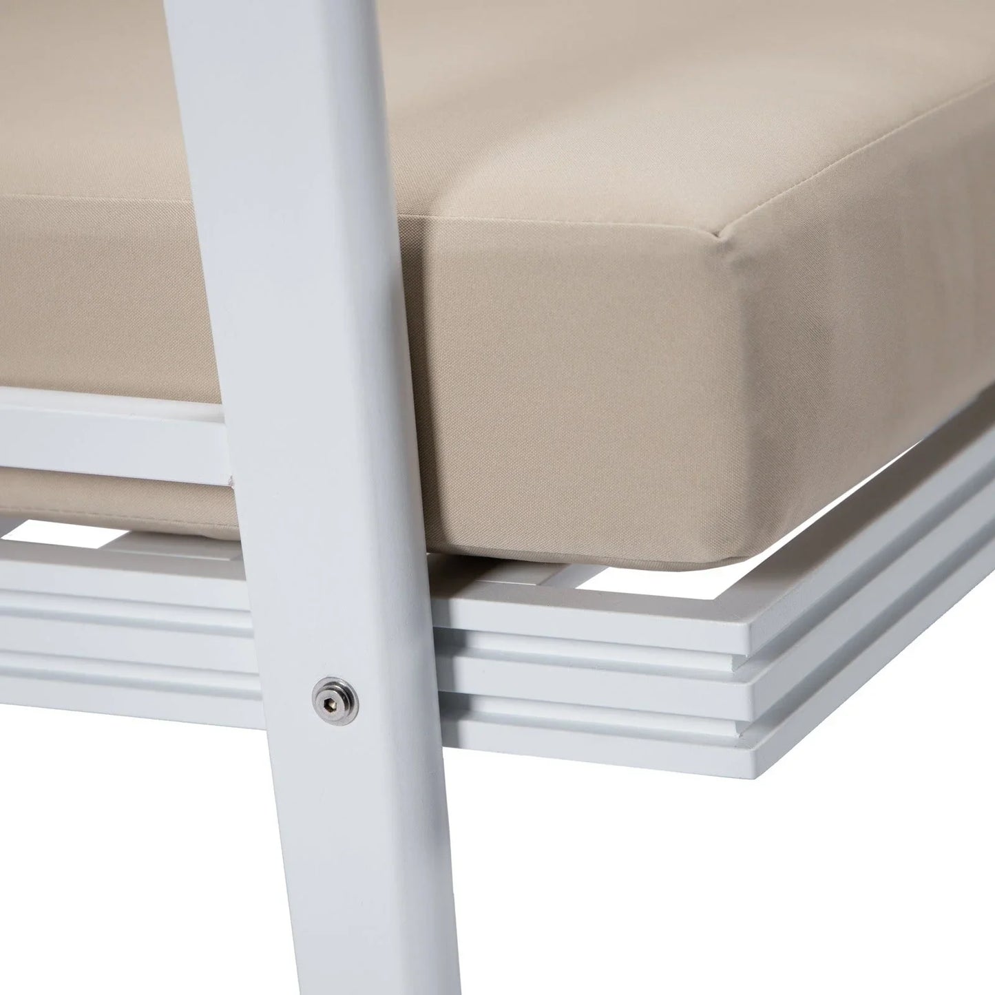 Walbrooke Modern Outdoor Patio Loveseat with White Aluminum Frame and Removable Cushions - Elax Furniture