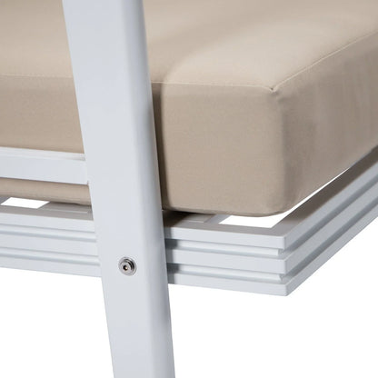 Walbrooke Modern Outdoor Patio Loveseat with White Aluminum Frame and Removable Cushions - Elax Furniture