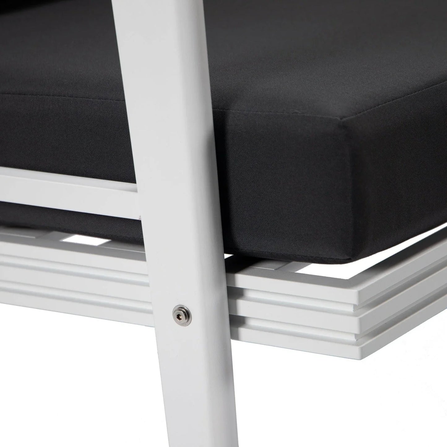 Walbrooke Modern Outdoor Patio Loveseat with White Aluminum Frame and Removable Cushions - Elax Furniture