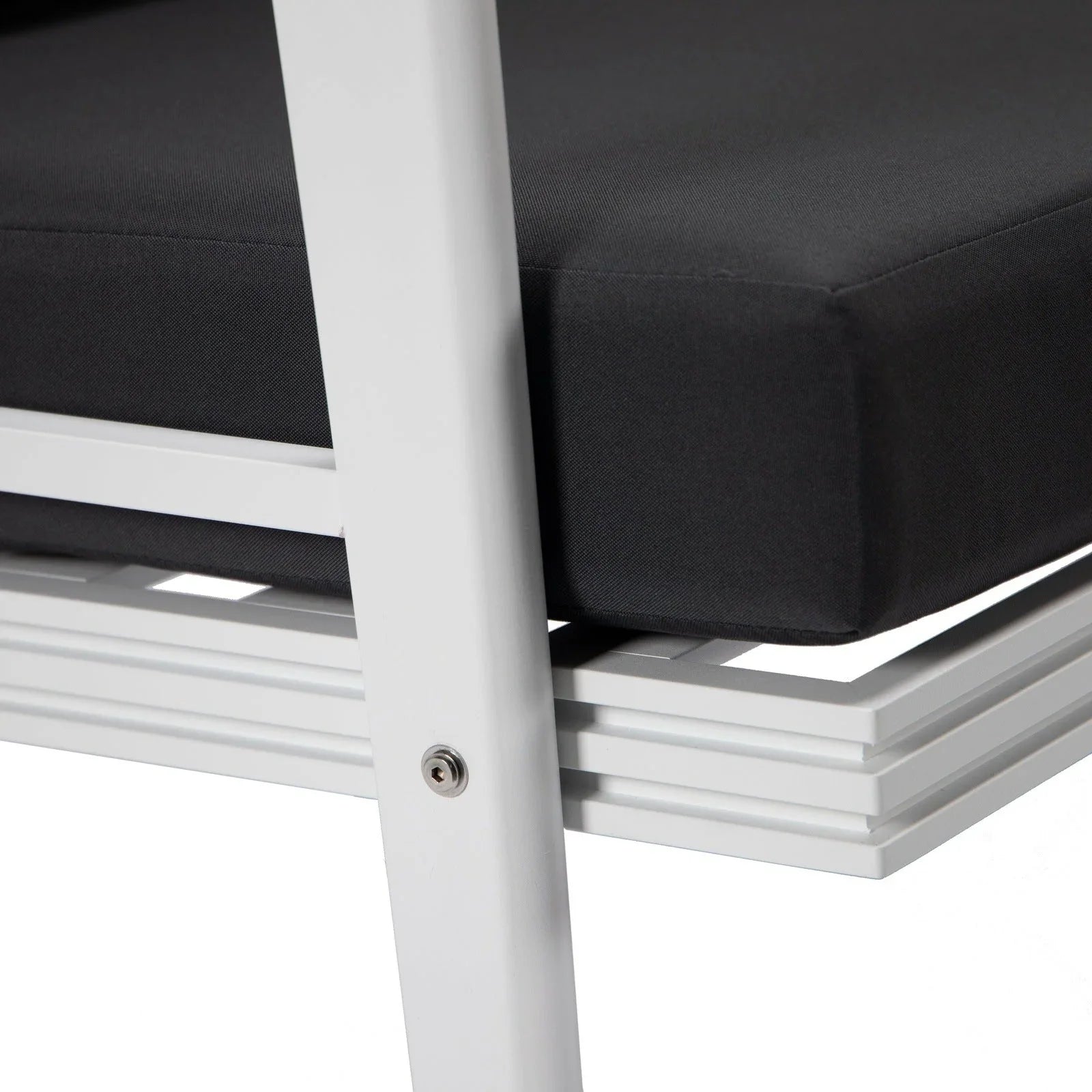 Walbrooke Modern Outdoor Patio Loveseat with White Aluminum Frame and Removable Cushions - Elax Furniture