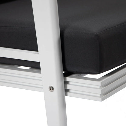 Walbrooke Modern Outdoor Patio Loveseat with White Aluminum Frame and Removable Cushions - Elax Furniture