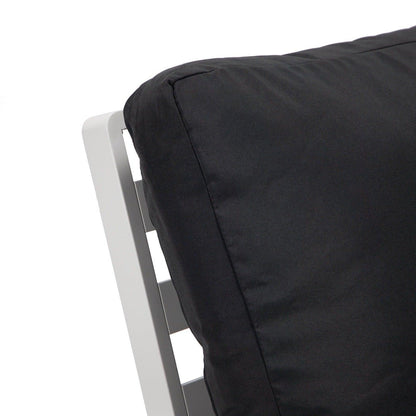 Walbrooke Modern Outdoor Patio Loveseat with White Aluminum Frame and Removable Cushions - Elax Furniture