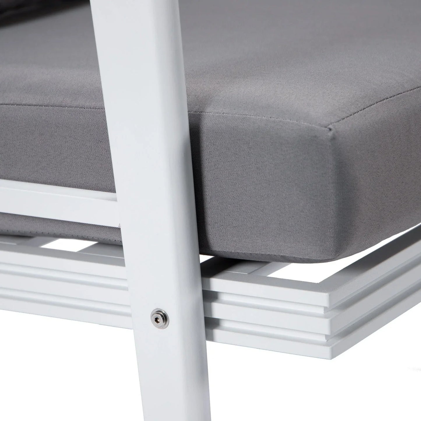 Walbrooke Modern Outdoor Patio Loveseat with White Aluminum Frame and Removable Cushions - Elax Furniture