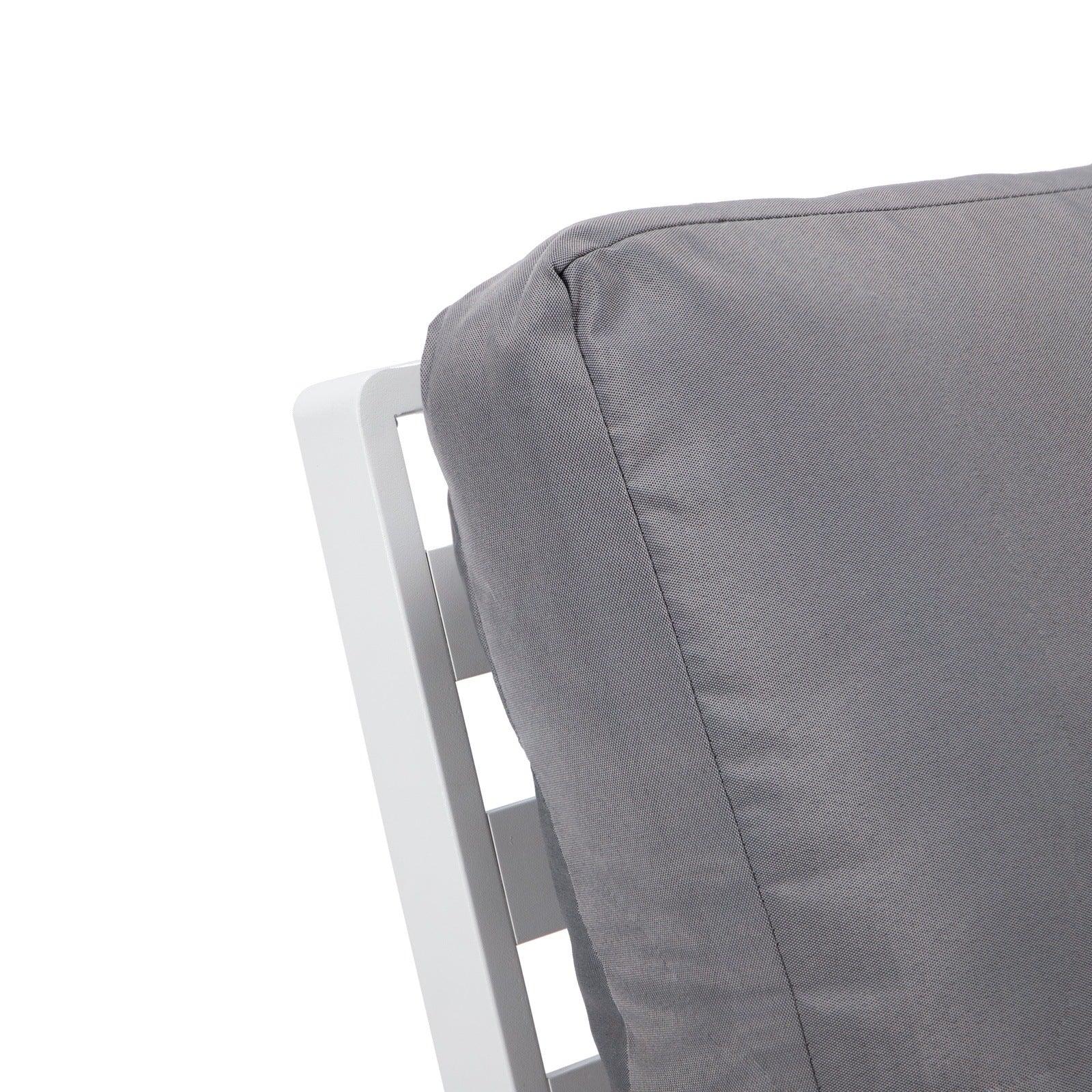 Walbrooke Modern Outdoor Patio Loveseat with White Aluminum Frame and Removable Cushions - Elax Furniture