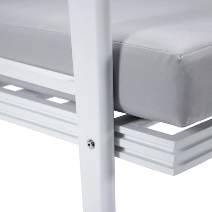 Walbrooke Modern Outdoor Patio Loveseat with White Aluminum Frame and Removable Cushions - Elax Furniture