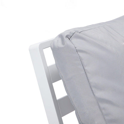 Walbrooke Modern Outdoor Patio Loveseat with White Aluminum Frame and Removable Cushions - Elax Furniture