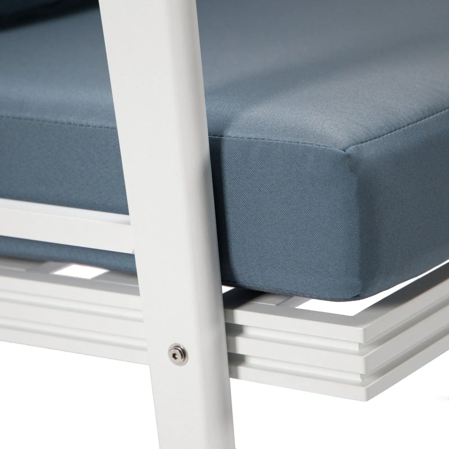 Walbrooke Modern Outdoor Patio Loveseat with White Aluminum Frame and Removable Cushions - Elax Furniture