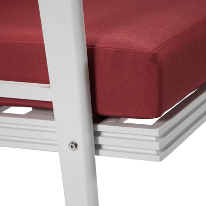 Walbrooke Modern Outdoor Patio Loveseat with White Aluminum Frame and Removable Cushions - Elax Furniture