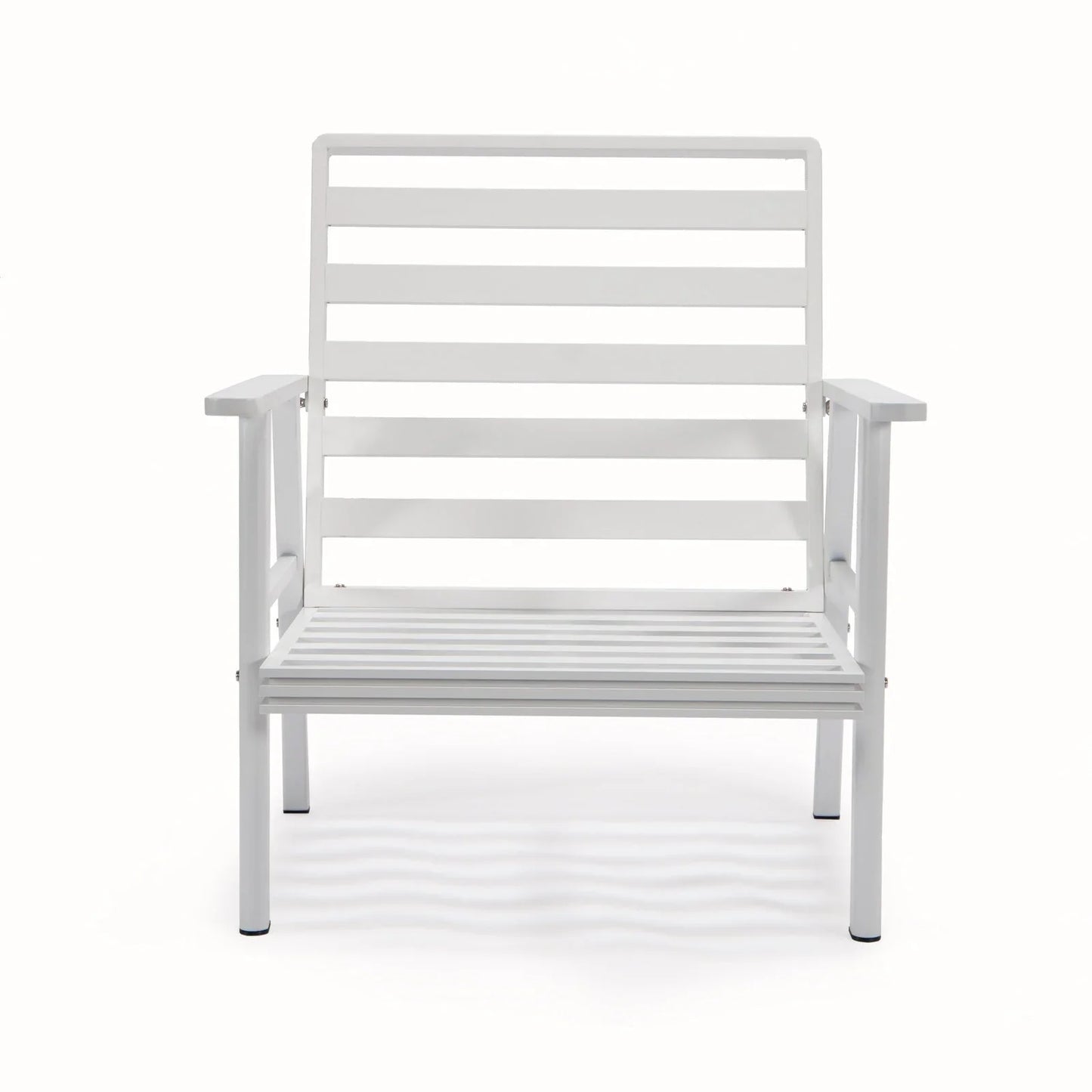 Walbrooke Modern 3-Piece Outdoor Patio Set with White Aluminum Frame and Removable Cushions Loveseat and Set of 2 Armchairs - Elax Furniture