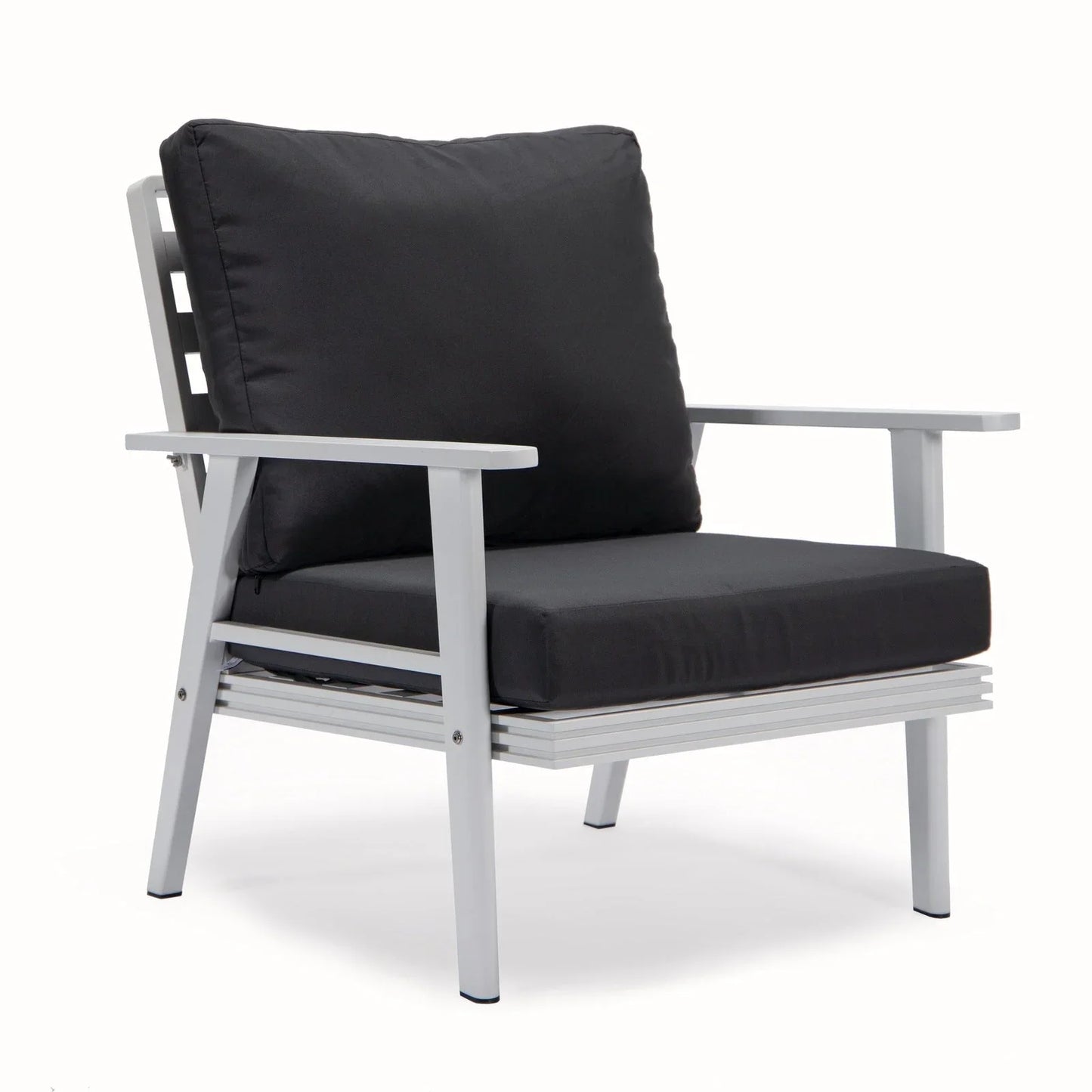 Walbrooke Modern 3-Piece Outdoor Patio Set with White Aluminum Frame and Removable Cushions Loveseat and Set of 2 Armchairs - Elax Furniture