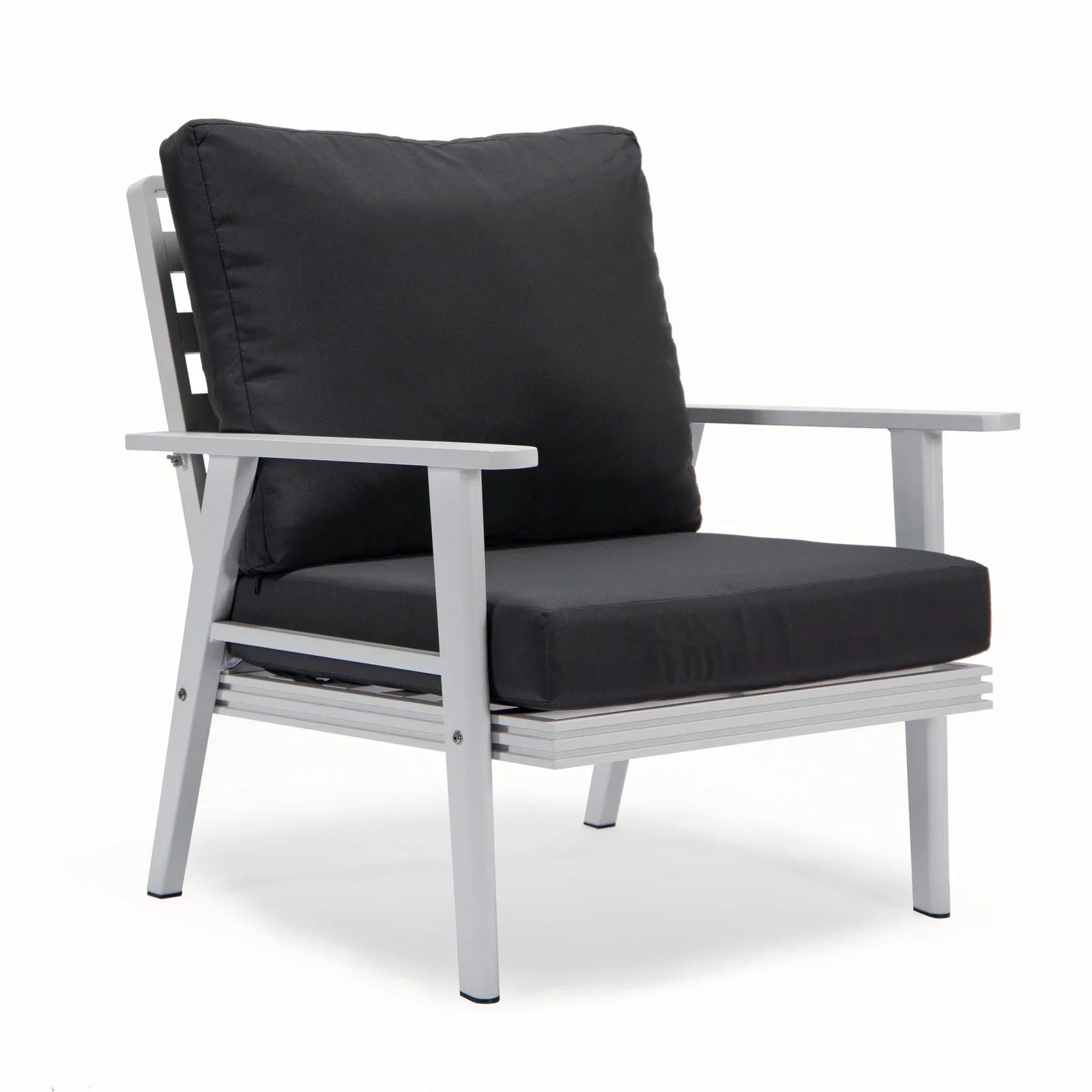 Walbrooke Modern 3-Piece Outdoor Patio Set with White Aluminum Frame and Removable Cushions Loveseat and Set of 2 Armchairs - Elax Furniture