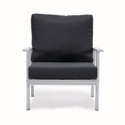 Walbrooke Modern 3-Piece Outdoor Patio Set with White Aluminum Frame and Removable Cushions Loveseat and Set of 2 Armchairs - Elax Furniture