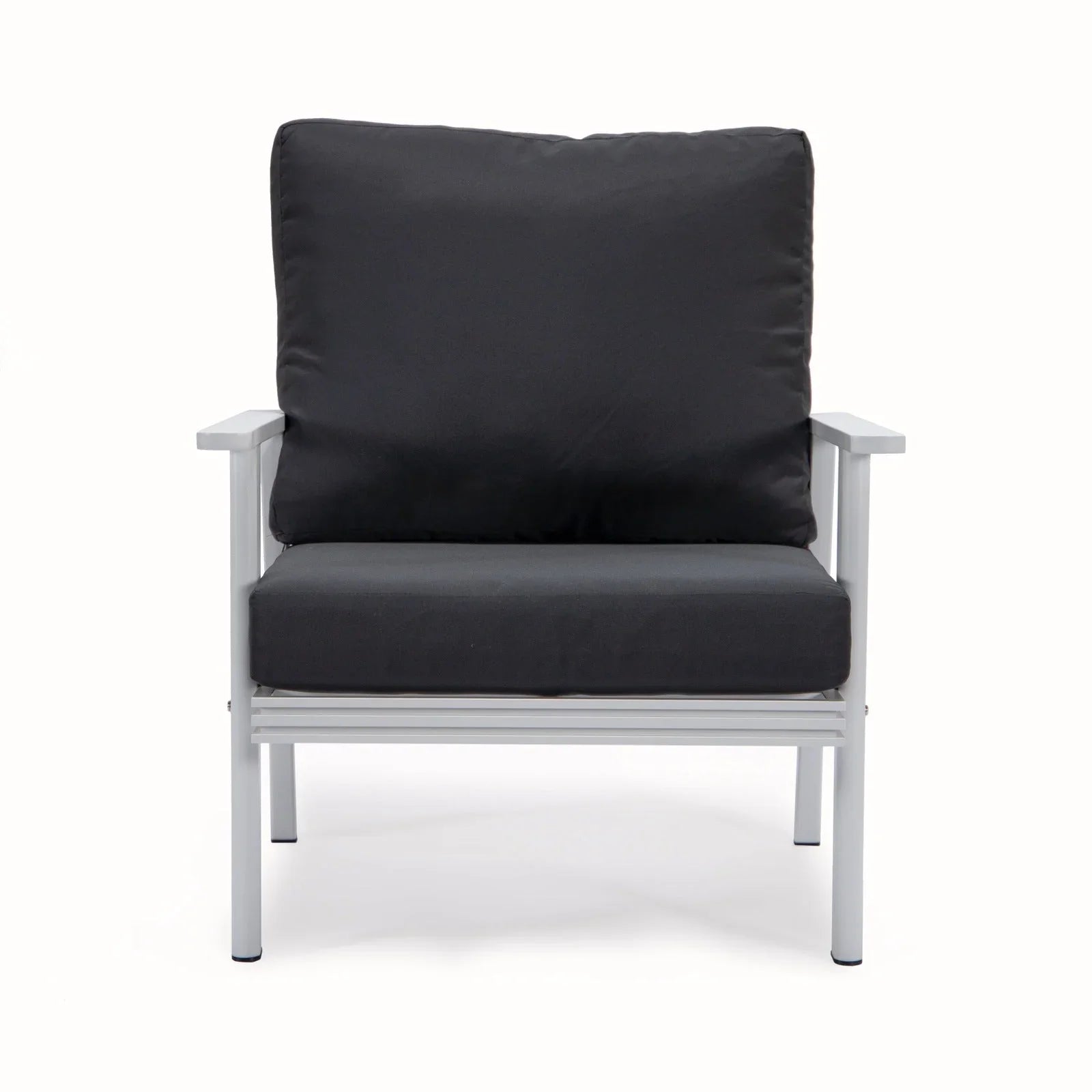 Walbrooke Modern 3-Piece Outdoor Patio Set with White Aluminum Frame and Removable Cushions Loveseat and Set of 2 Armchairs - Elax Furniture