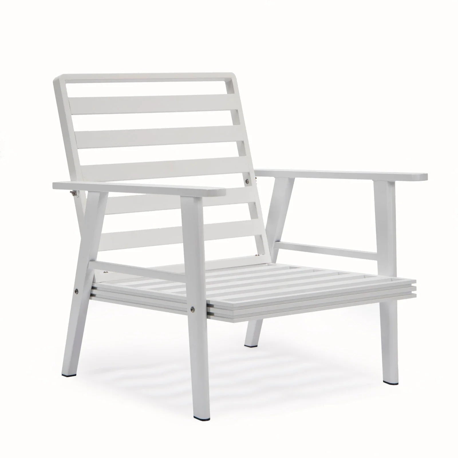 Walbrooke Modern 3-Piece Outdoor Patio Set with White Aluminum Frame and Removable Cushions Loveseat and Set of 2 Armchairs - Elax Furniture