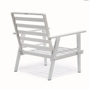 Walbrooke Modern 3-Piece Outdoor Patio Set with White Aluminum Frame and Removable Cushions Loveseat and Set of 2 Armchairs - Elax Furniture