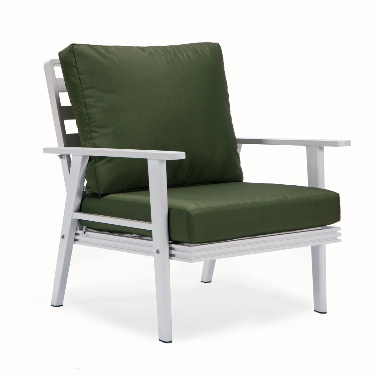 Walbrooke Modern 3-Piece Outdoor Patio Set with White Aluminum Frame and Removable Cushions Loveseat and Set of 2 Armchairs - Elax Furniture