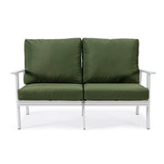 Walbrooke Modern 3-Piece Outdoor Patio Set with White Aluminum Frame and Removable Cushions Loveseat and Set of 2 Armchairs - Elax Furniture