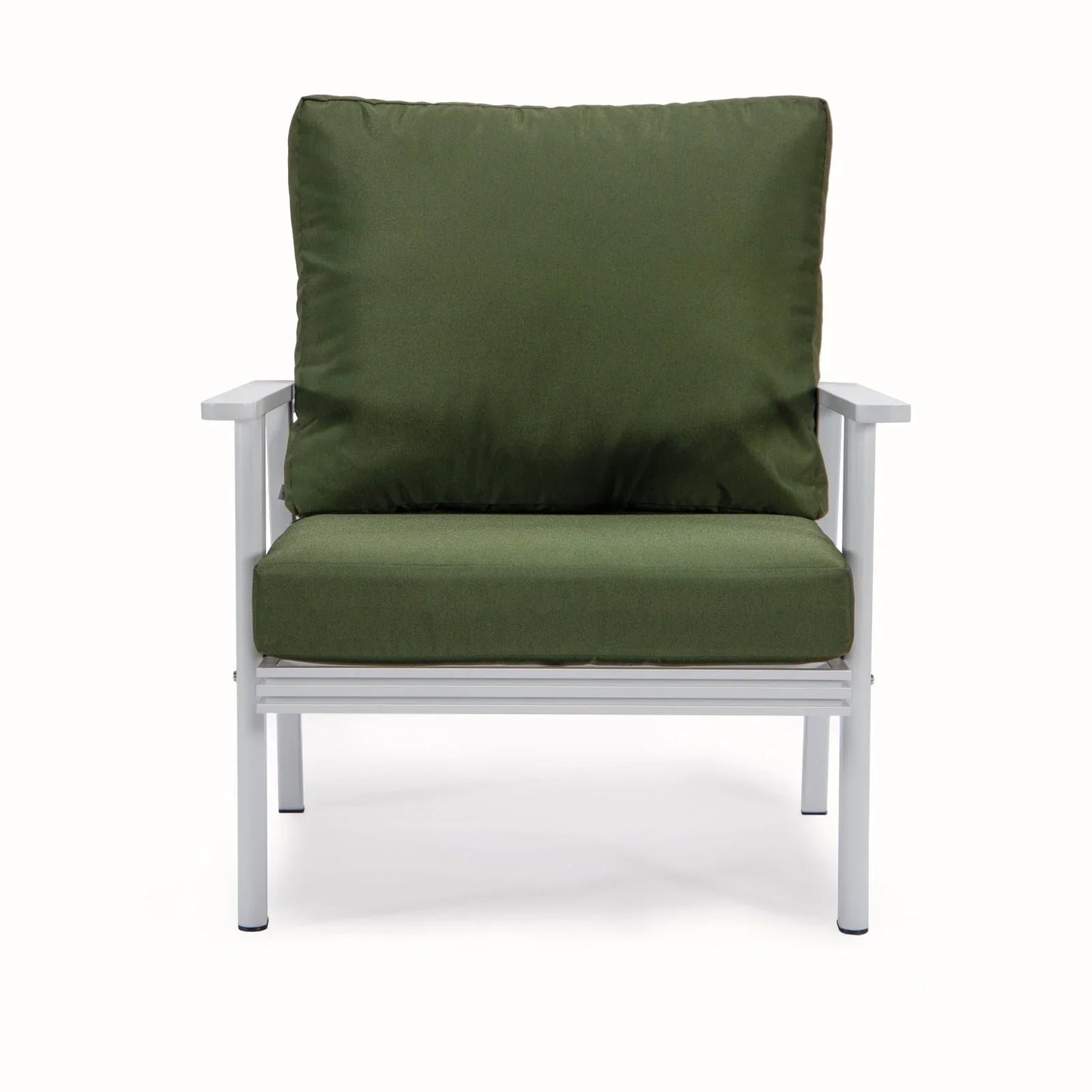 Walbrooke Modern 3-Piece Outdoor Patio Set with White Aluminum Frame and Removable Cushions Loveseat and Set of 2 Armchairs - Elax Furniture