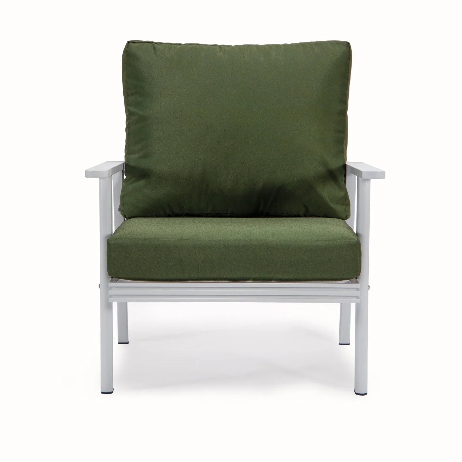 Walbrooke Modern 3-Piece Outdoor Patio Set with White Aluminum Frame and Removable Cushions Loveseat and Set of 2 Armchairs - Elax Furniture