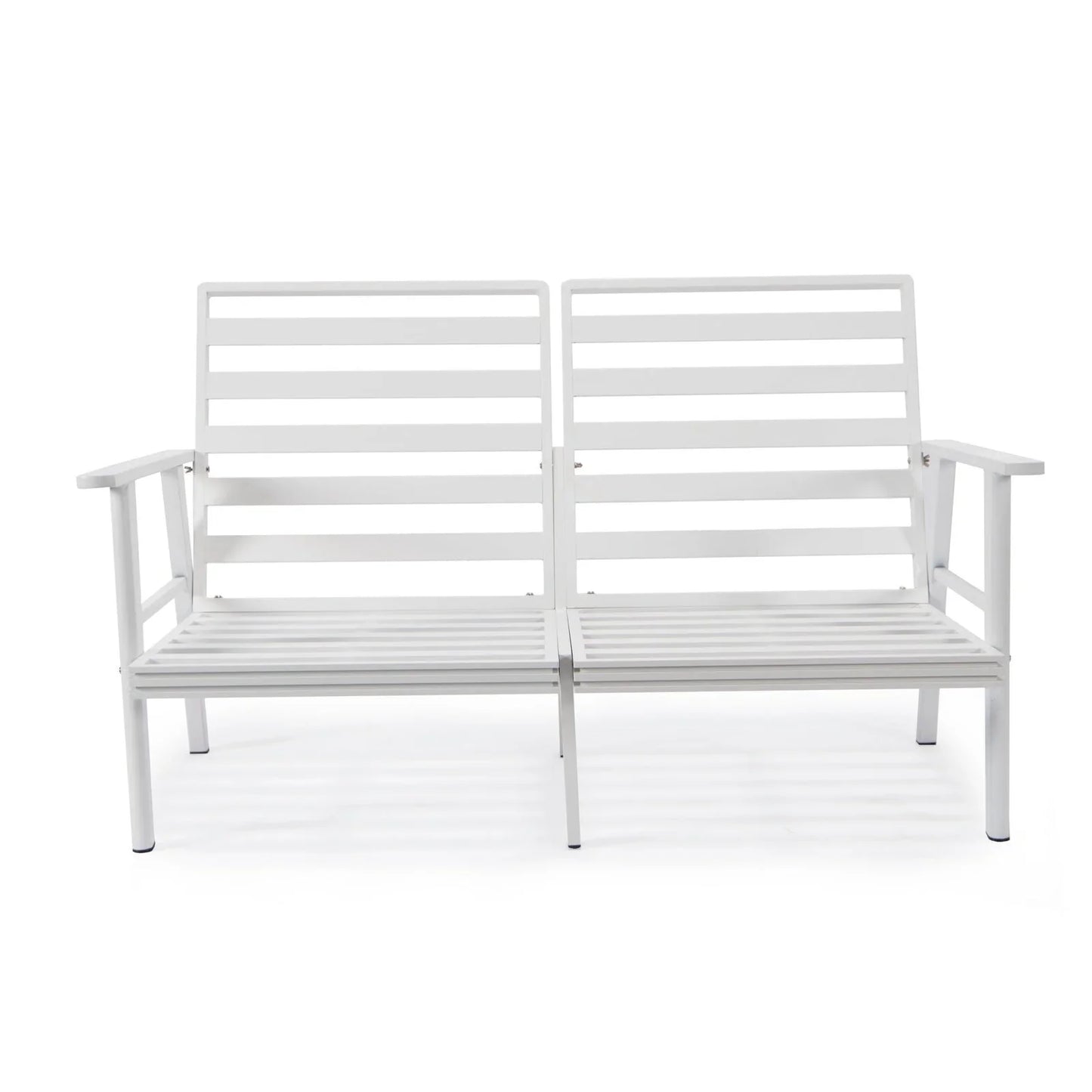 Walbrooke Modern 3-Piece Outdoor Patio Set with White Aluminum Frame and Removable Cushions Loveseat and Set of 2 Armchairs - Elax Furniture