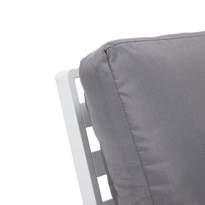 Walbrooke Modern 3-Piece Outdoor Patio Set with White Aluminum Frame and Removable Cushions Loveseat and Set of 2 Armchairs - Elax Furniture