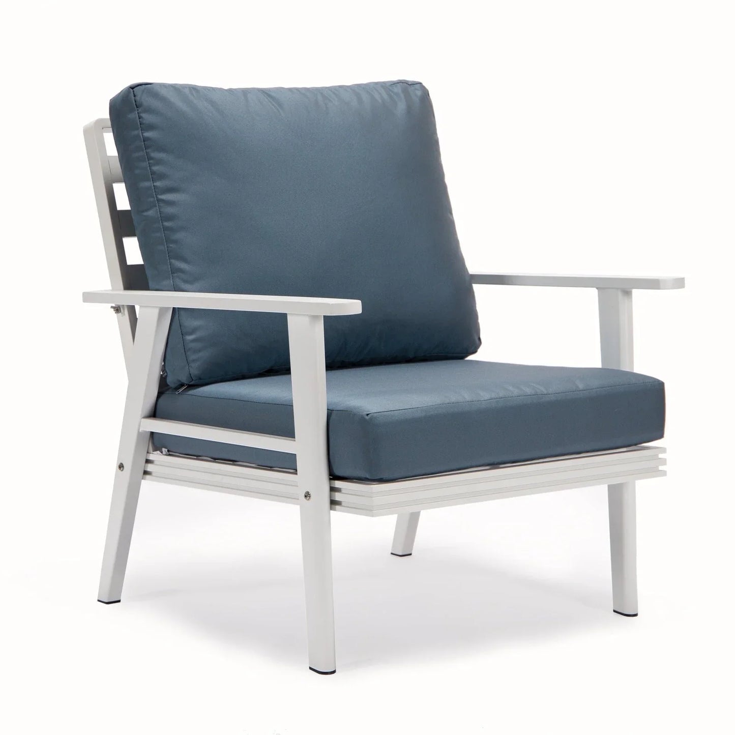 Walbrooke Modern 3-Piece Outdoor Patio Set with White Aluminum Frame and Removable Cushions Loveseat and Set of 2 Armchairs - Elax Furniture