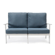 Walbrooke Modern 3-Piece Outdoor Patio Set with White Aluminum Frame and Removable Cushions Loveseat and Set of 2 Armchairs - Elax Furniture