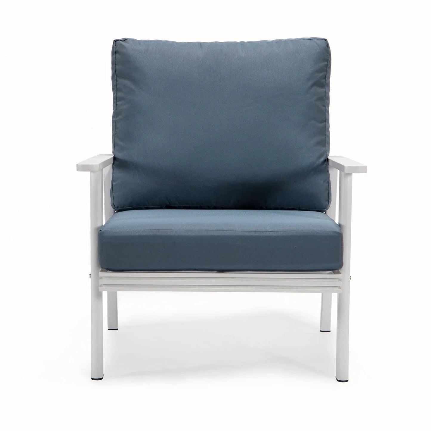 Walbrooke Modern 3-Piece Outdoor Patio Set with White Aluminum Frame and Removable Cushions Loveseat and Set of 2 Armchairs - Elax Furniture