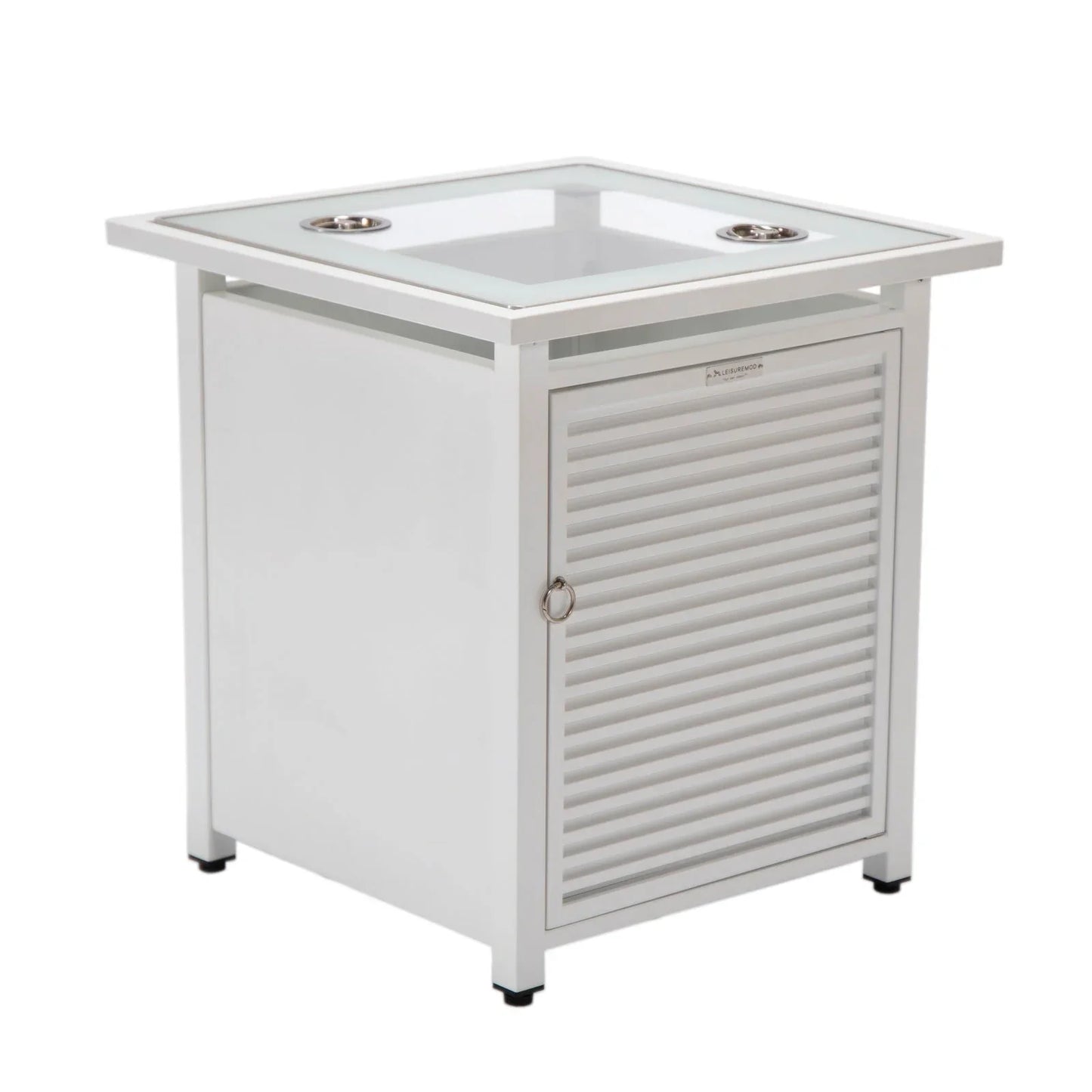 Walbrooke Outdoor Patio Square Fire Pit and Tank Holder with Slats Design - Elax Furniture