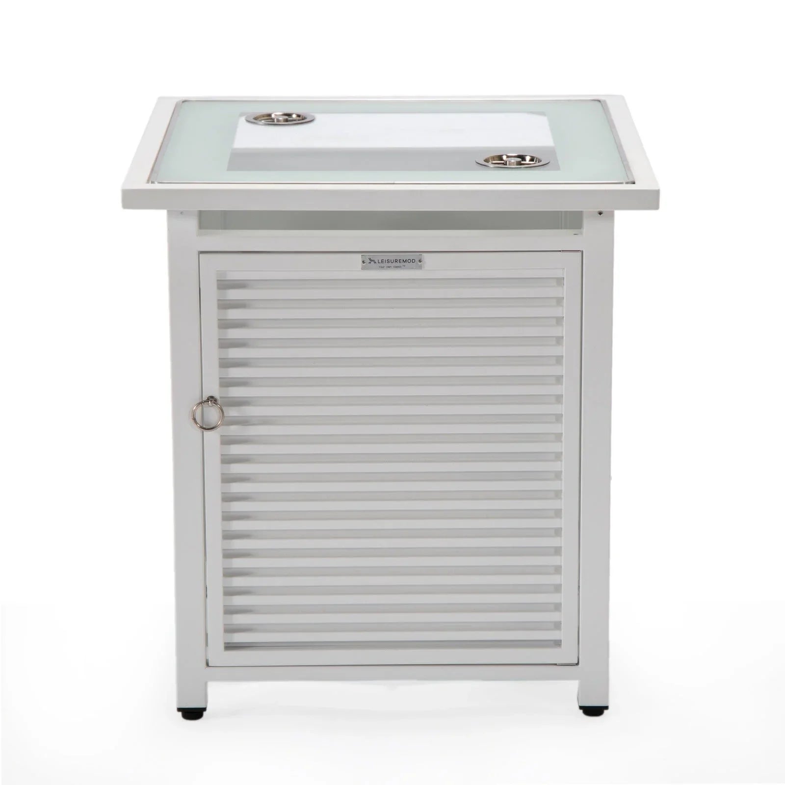 Walbrooke Outdoor Patio Square Fire Pit and Tank Holder with Slats Design - Elax Furniture