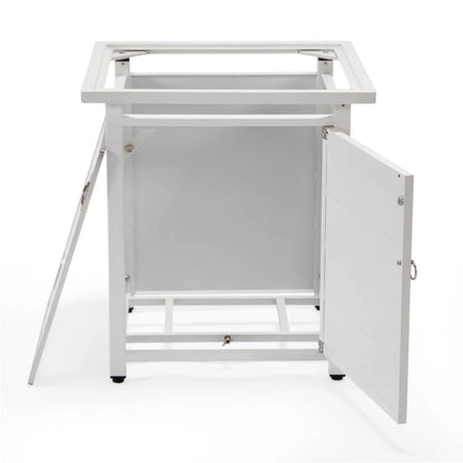 Walbrooke Outdoor Patio Square Fire Pit and Tank Holder with Slats Design - Elax Furniture