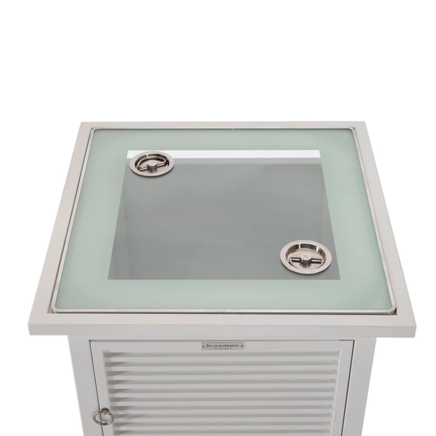 Walbrooke Outdoor Patio Square Fire Pit and Tank Holder with Slats Design - Elax Furniture