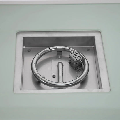 Walbrooke Outdoor Patio Square Fire Pit and Tank Holder with Slats Design - Elax Furniture