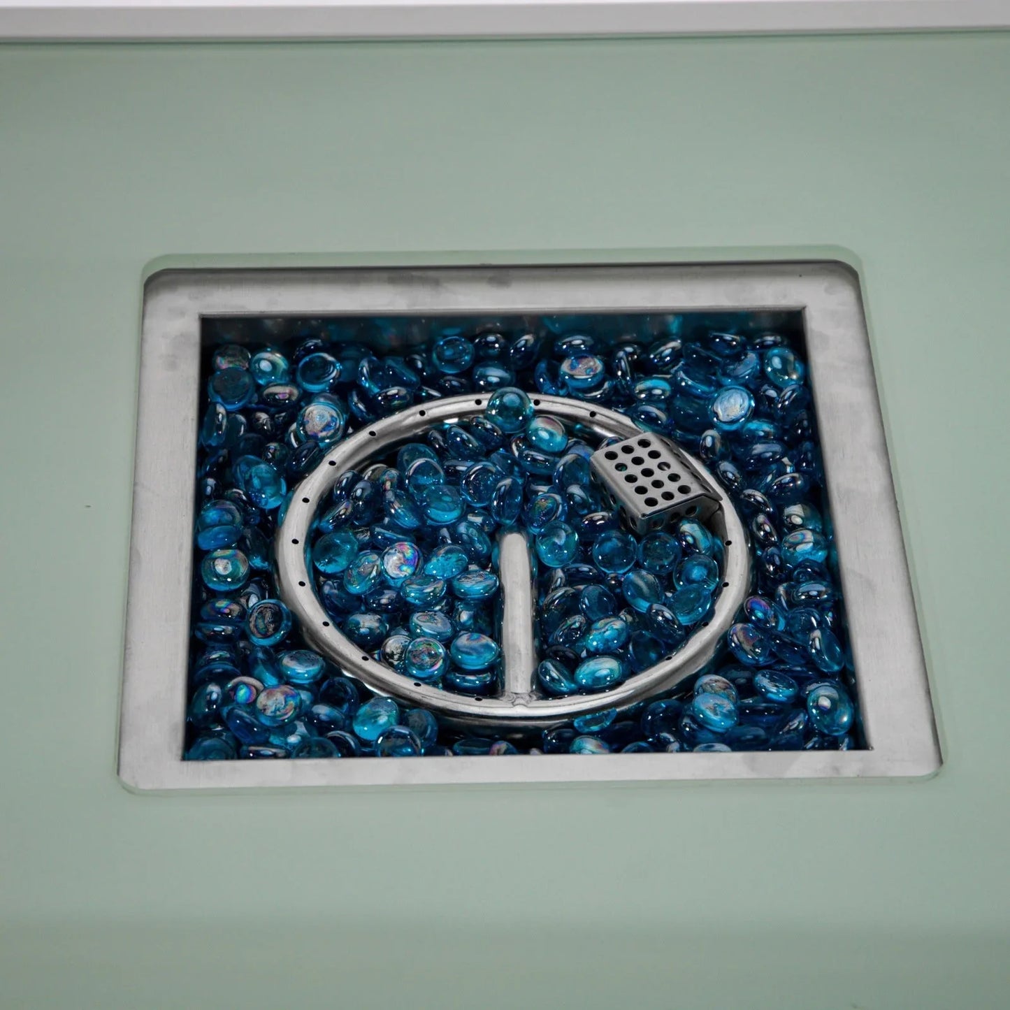 Walbrooke Modern Outdoor Square Fire Pit Table with Powder-Coated Aliuminum Frame and Slats Design - Elax Furniture