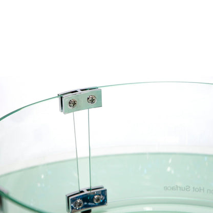 Walbrooke Outdoor Patio Round Fire Pit and Tank Holder with Slats Design - Elax Furniture