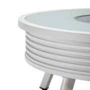 Walbrooke Outdoor Patio Round Fire Pit and Tank Holder with Slats Design - Elax Furniture