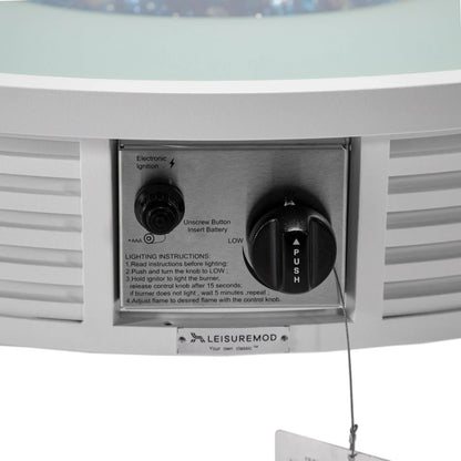 Walbrooke Outdoor Patio Round Fire Pit and Tank Holder with Slats Design - Elax Furniture