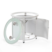 Walbrooke Outdoor Patio Round Fire Pit and Tank Holder with Slats Design - Elax Furniture