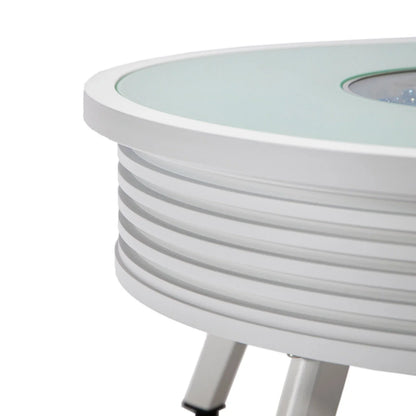 Walbrooke Modern Outdoor Round Fire Pit Table with Powder-Coated Aliuminum Frame and Slats Design - Elax Furniture