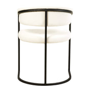 Aero Modern Upholstered Dining Chair with Padded Seat and Powder-Coated Iron Frame White Boucle Dining Chair Your Vendor Name
