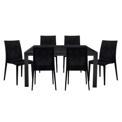 Mace Mid-Century 7-Piece Outdoor Dining Set - Elax Furniture