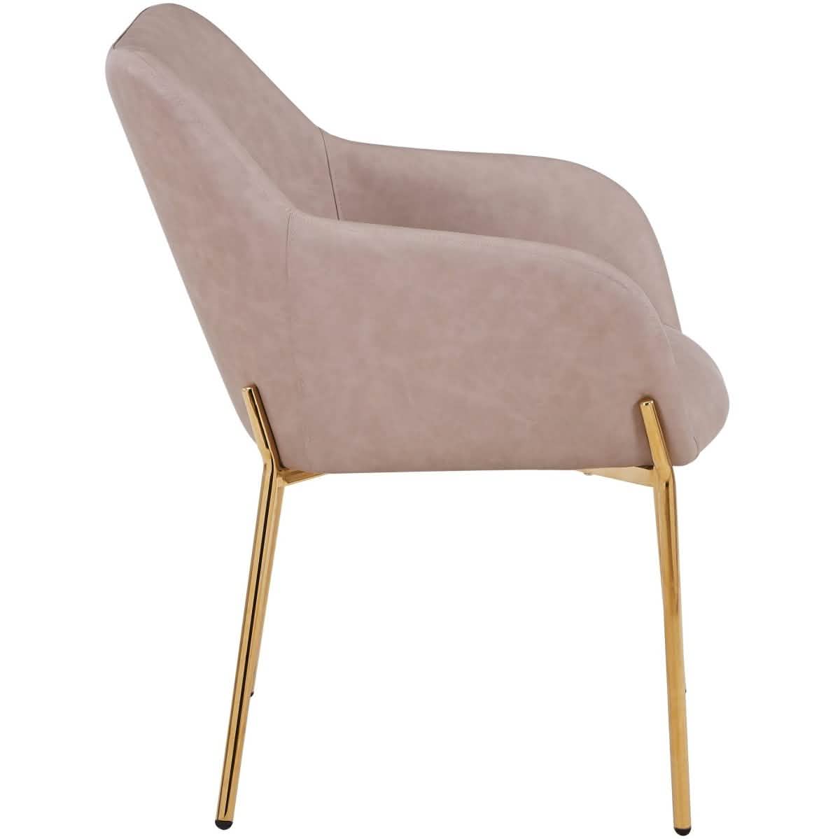Zaire Upholsters Dining Chair in Velvet/Leather/Boucle with Gold Chrome Iron Boucle White Dining Chair Leisuremod