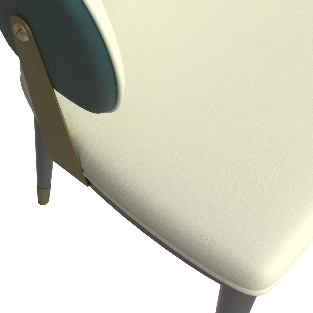 Zayle 7-Piece Dining Set with 55" Rectangular Dining Table in White/Gold Sintered Stone Top and 6 Leather Dining Chairs - Elax Furniture